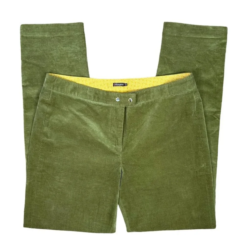 J. McLaughlin Green Corduroy Pants - Size 12 - Picture 2 of 9